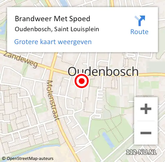 Locatie op kaart van de 112 melding: Brandweer Met Spoed Naar Oudenbosch, Saint Louisplein op 10 maart 2019 14:21