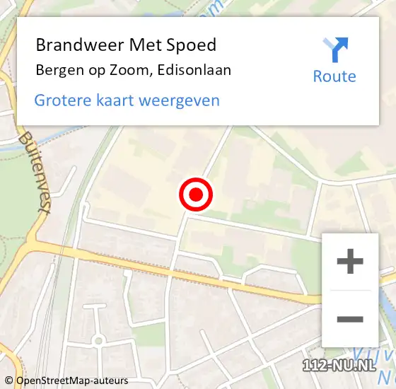 Locatie op kaart van de 112 melding: Brandweer Met Spoed Naar Bergen op Zoom, Edisonlaan op 10 maart 2019 14:25