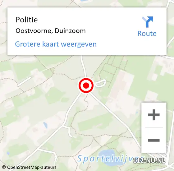 Locatie op kaart van de 112 melding: Politie Oostvoorne, Duinzoom op 10 maart 2019 14:34