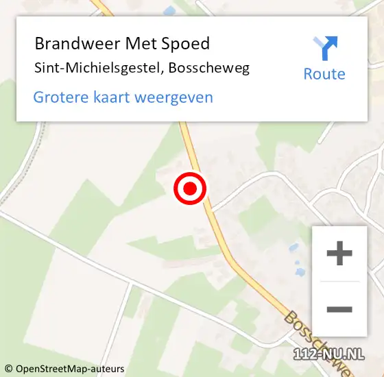 Locatie op kaart van de 112 melding: Brandweer Met Spoed Naar Sint-Michielsgestel, Bosscheweg op 10 maart 2019 14:38