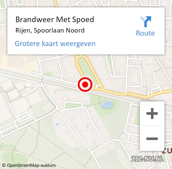 Locatie op kaart van de 112 melding: Brandweer Met Spoed Naar Rijen, Spoorlaan Noord op 10 maart 2019 14:56