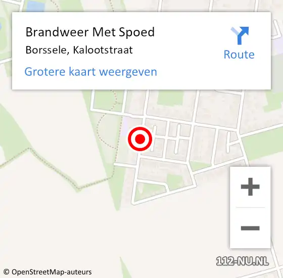 Locatie op kaart van de 112 melding: Brandweer Met Spoed Naar Borssele, Kalootstraat op 10 maart 2019 15:01