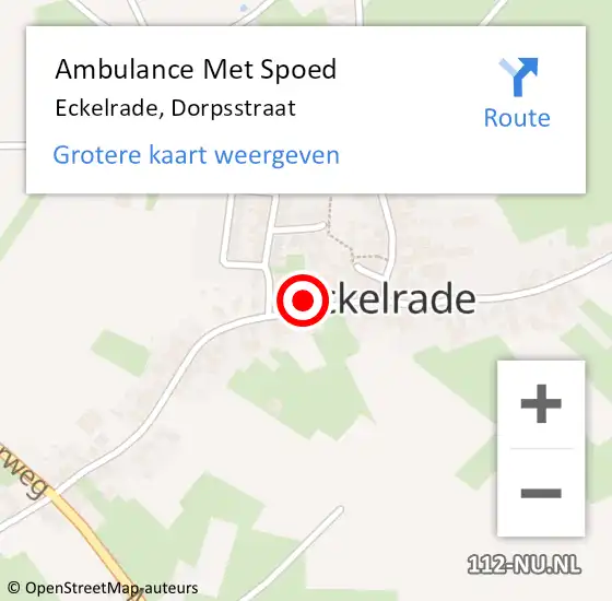 Locatie op kaart van de 112 melding: Ambulance Met Spoed Naar Eckelrade, Dorpsstraat op 25 maart 2014 23:10