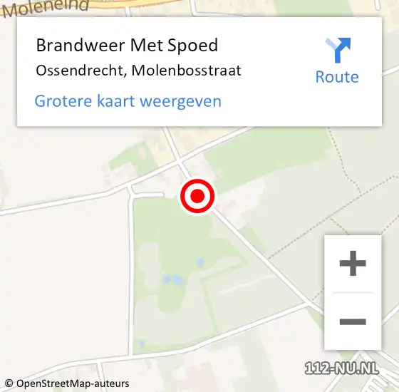 Locatie op kaart van de 112 melding: Brandweer Met Spoed Naar Ossendrecht, Molenbosstraat op 10 maart 2019 15:15