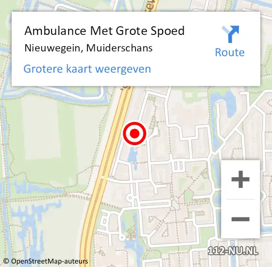 Locatie op kaart van de 112 melding: Ambulance Met Grote Spoed Naar Nieuwegein, Muiderschans op 10 maart 2019 16:53