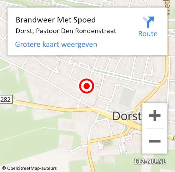 Locatie op kaart van de 112 melding: Brandweer Met Spoed Naar Dorst, Pastoor Den Rondenstraat op 10 maart 2019 17:10