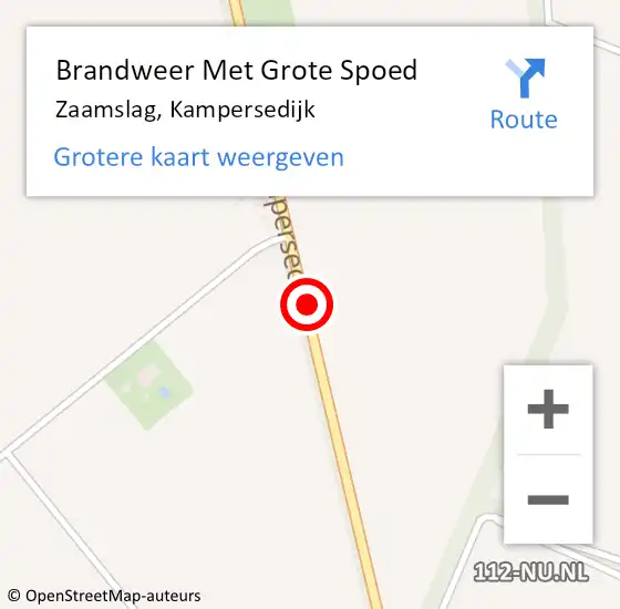 Locatie op kaart van de 112 melding: Brandweer Met Grote Spoed Naar Zaamslag, Kampersedijk op 10 maart 2019 17:56