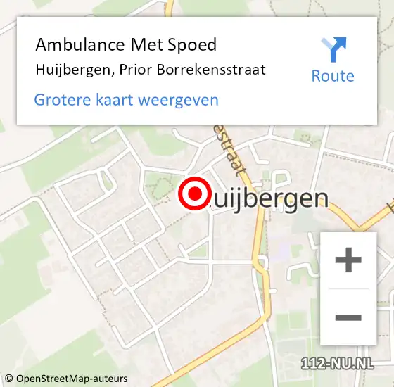 Locatie op kaart van de 112 melding: Ambulance Met Spoed Naar Huijbergen, Prior Borrekensstraat op 10 maart 2019 18:41