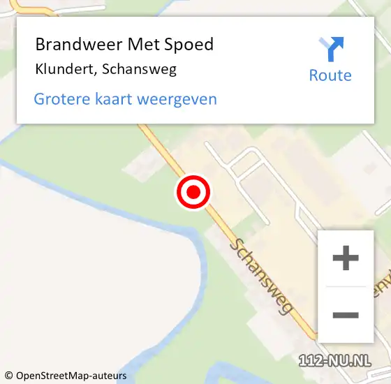 Locatie op kaart van de 112 melding: Brandweer Met Spoed Naar Klundert, Schansweg op 10 maart 2019 18:43