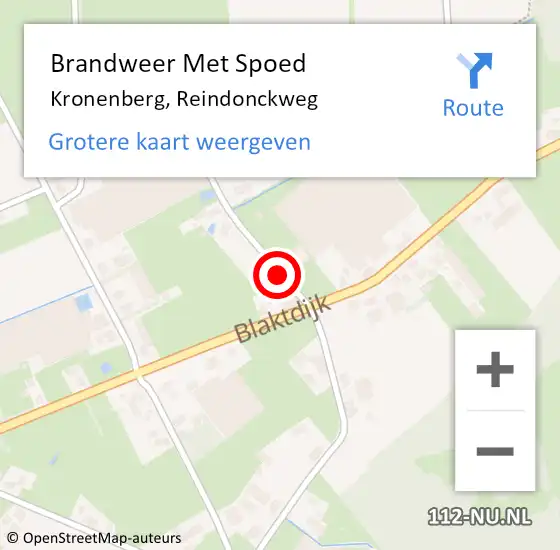 Locatie op kaart van de 112 melding: Brandweer Met Spoed Naar Kronenberg, Reindonckweg op 10 maart 2019 19:05