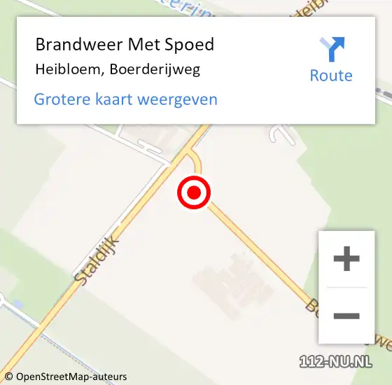 Locatie op kaart van de 112 melding: Brandweer Met Spoed Naar Heibloem, Boerderijweg op 10 maart 2019 19:09