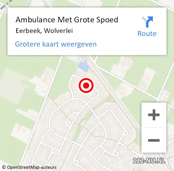 Locatie op kaart van de 112 melding: Ambulance Met Grote Spoed Naar Eerbeek, Wolverlei op 10 maart 2019 19:37