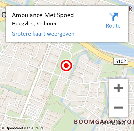 Locatie op kaart van de 112 melding: Ambulance Met Spoed Naar Hoogvliet, Cichorei op 10 maart 2019 20:36