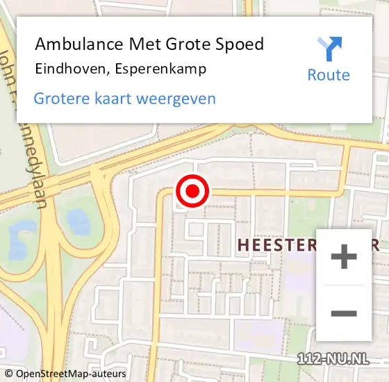 Locatie op kaart van de 112 melding: Ambulance Met Grote Spoed Naar Eindhoven, Esperenkamp op 10 maart 2019 20:39