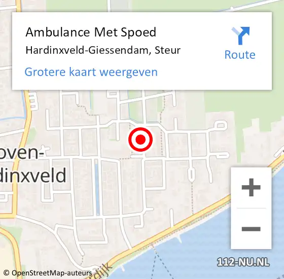 Locatie op kaart van de 112 melding: Ambulance Met Spoed Naar Hardinxveld-Giessendam, Steur op 10 maart 2019 21:54