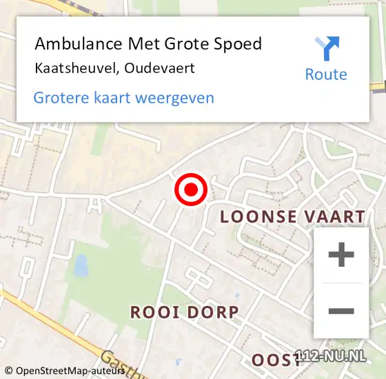 Locatie op kaart van de 112 melding: Ambulance Met Grote Spoed Naar Kaatsheuvel, Oudevaert op 11 maart 2019 02:11