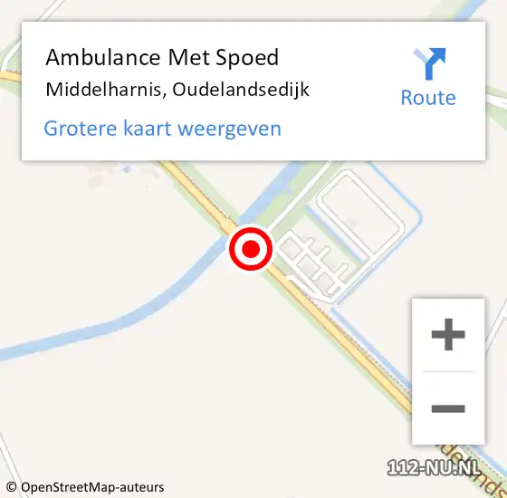 Locatie op kaart van de 112 melding: Ambulance Met Spoed Naar Middelharnis, Oudelandsedijk op 11 maart 2019 04:23