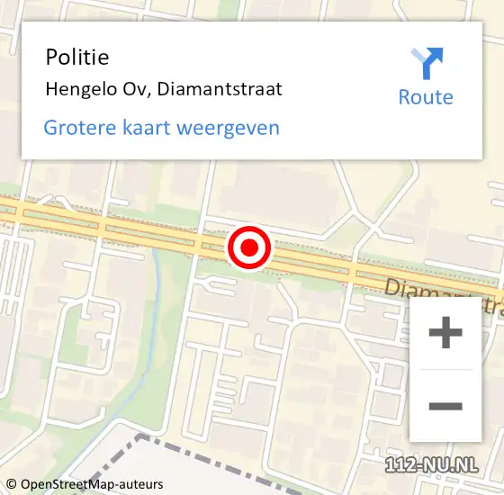 Locatie op kaart van de 112 melding: Politie Hengelo Ov, Diamantstraat op 11 maart 2019 08:51