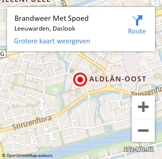 Locatie op kaart van de 112 melding: Brandweer Met Spoed Naar Leeuwarden, Daslook op 11 maart 2019 10:08