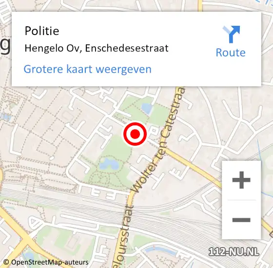 Locatie op kaart van de 112 melding: Politie Hengelo Ov, Enschedesestraat op 11 maart 2019 10:13