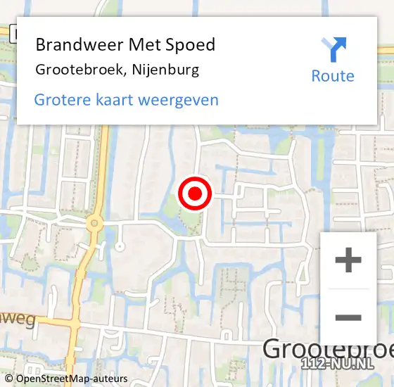 Locatie op kaart van de 112 melding: Brandweer Met Spoed Naar Grootebroek, Nijenburg op 11 maart 2019 10:39