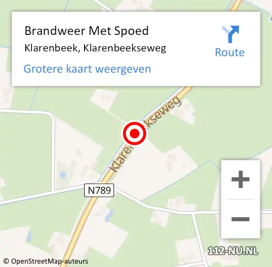 Locatie op kaart van de 112 melding: Brandweer Met Spoed Naar Klarenbeek, Klarenbeekseweg op 26 maart 2014 03:26