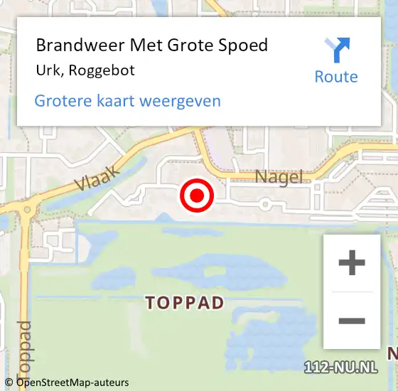 Locatie op kaart van de 112 melding: Brandweer Met Grote Spoed Naar Urk, Roggebot op 11 maart 2019 11:31