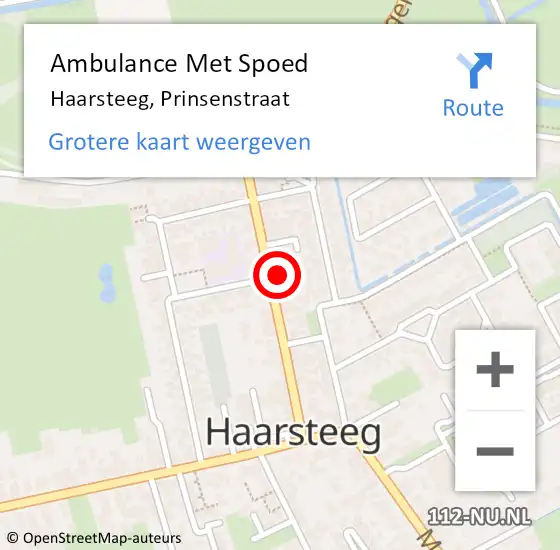 Locatie op kaart van de 112 melding: Ambulance Met Spoed Naar Haarsteeg, Prinsenstraat op 11 maart 2019 11:47