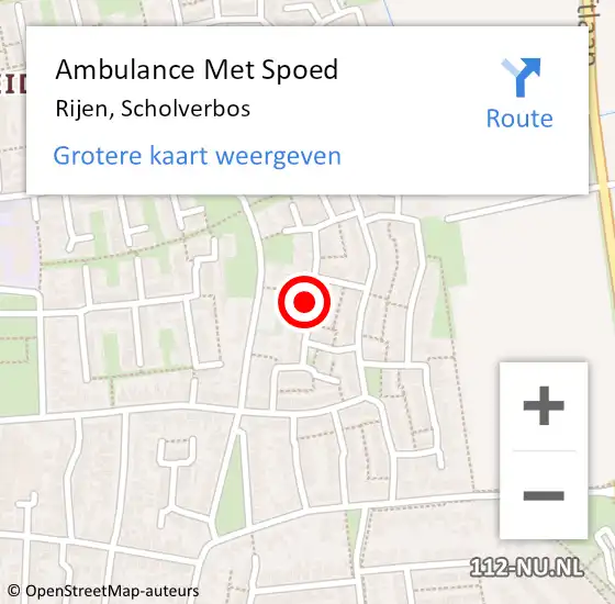 Locatie op kaart van de 112 melding: Ambulance Met Spoed Naar Rijen, Scholverbos op 11 maart 2019 12:35