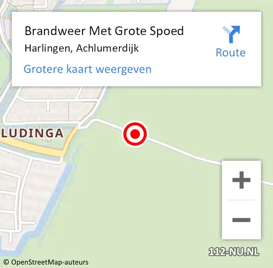 Locatie op kaart van de 112 melding: Brandweer Met Grote Spoed Naar Harlingen, Achlumerdijk op 11 maart 2019 14:25