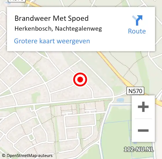 Locatie op kaart van de 112 melding: Brandweer Met Spoed Naar Herkenbosch, Nachtegalenweg op 11 maart 2019 15:11