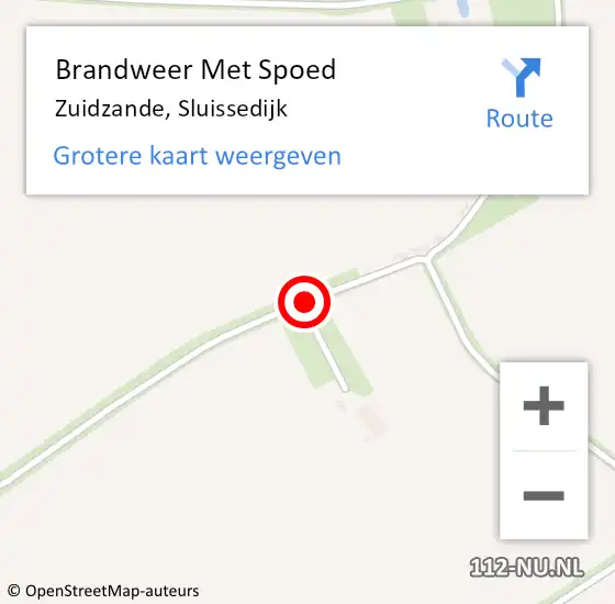 Locatie op kaart van de 112 melding: Brandweer Met Spoed Naar Zuidzande, Sluissedijk op 11 maart 2019 17:16