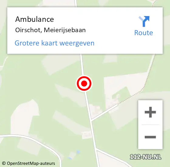 Locatie op kaart van de 112 melding: Ambulance Oirschot, Meierijsebaan op 11 maart 2019 17:24