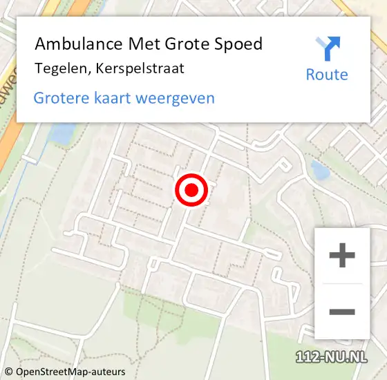 Locatie op kaart van de 112 melding: Ambulance Met Grote Spoed Naar Tegelen, Kerspelstraat op 11 maart 2019 18:23