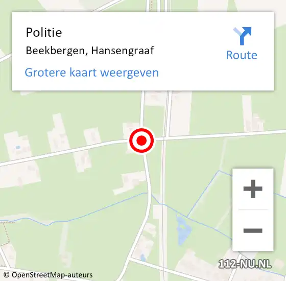 Locatie op kaart van de 112 melding: Politie Beekbergen, Hansengraaf op 11 maart 2019 19:23