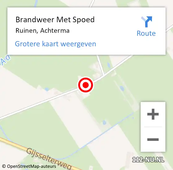 Locatie op kaart van de 112 melding: Brandweer Met Spoed Naar Ruinen, Achterma op 11 maart 2019 19:40