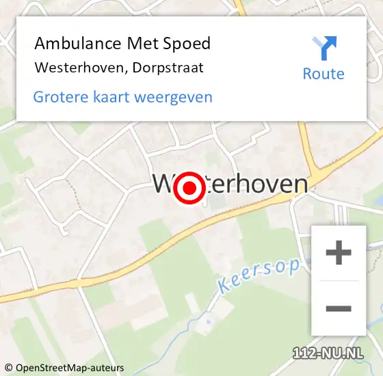 Locatie op kaart van de 112 melding: Ambulance Met Spoed Naar Westerhoven, Dorpstraat op 11 maart 2019 23:34