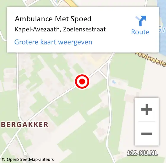 Locatie op kaart van de 112 melding: Ambulance Met Spoed Naar Kapel-Avezaath, Zoelensestraat op 12 maart 2019 04:00