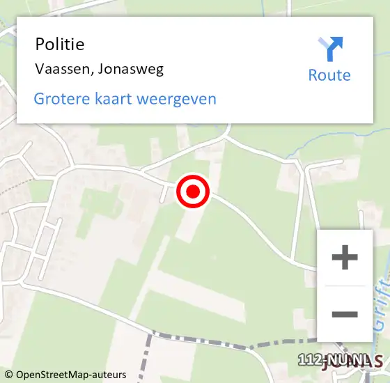 Locatie op kaart van de 112 melding: Politie Vaassen, Jonasweg op 12 maart 2019 06:10