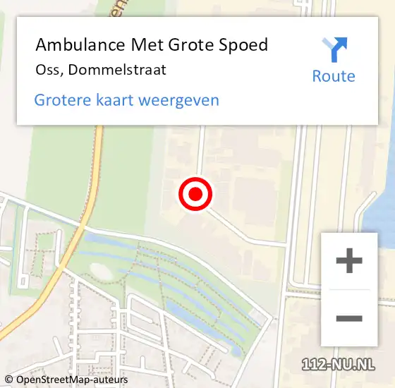 Locatie op kaart van de 112 melding: Ambulance Met Grote Spoed Naar Oss, Dommelstraat op 12 maart 2019 07:12