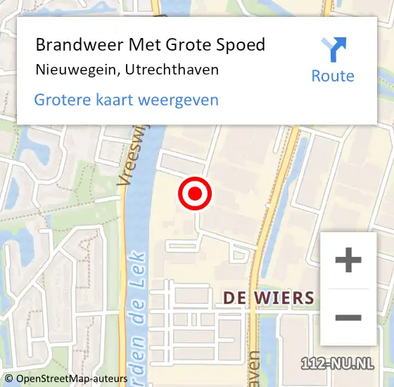 Locatie op kaart van de 112 melding: Brandweer Met Grote Spoed Naar Nieuwegein, Utrechthaven op 12 maart 2019 08:15