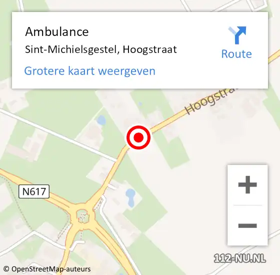 Locatie op kaart van de 112 melding: Ambulance Sint-Michielsgestel, Hoogstraat op 12 maart 2019 09:14