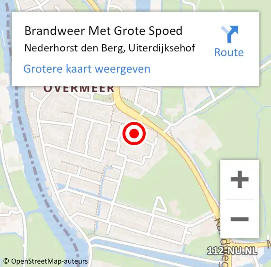 Locatie op kaart van de 112 melding: Brandweer Met Grote Spoed Naar Nederhorst den Berg, Uiterdijksehof op 12 maart 2019 10:45
