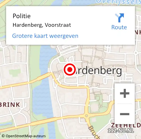 Locatie op kaart van de 112 melding: Politie Hardenberg, Voorstraat op 12 maart 2019 11:59
