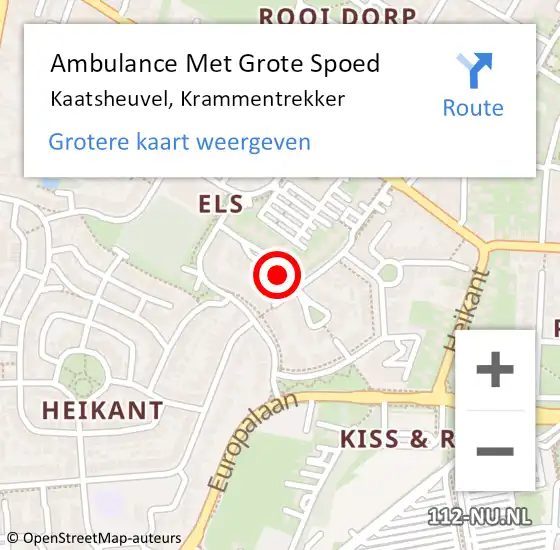 Locatie op kaart van de 112 melding: Ambulance Met Grote Spoed Naar Kaatsheuvel, Krammentrekker op 12 maart 2019 12:17