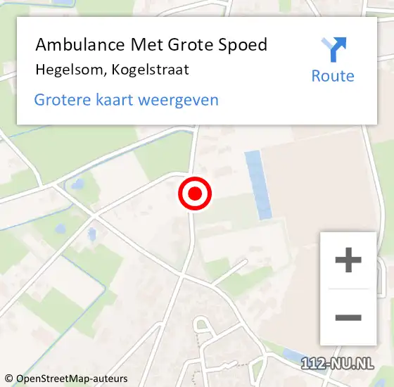 Locatie op kaart van de 112 melding: Ambulance Met Grote Spoed Naar Hegelsom, Kogelstraat op 26 september 2013 16:07