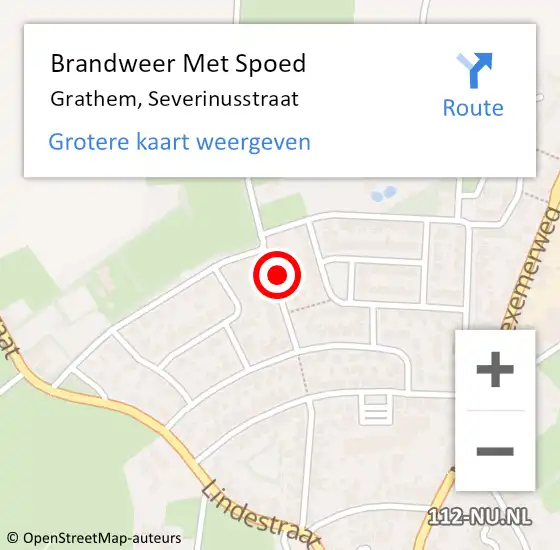 Locatie op kaart van de 112 melding: Brandweer Met Spoed Naar Grathem, Severinusstraat op 12 maart 2019 13:16