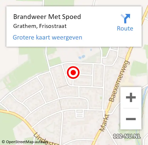 Locatie op kaart van de 112 melding: Brandweer Met Spoed Naar Grathem, Frisostraat op 12 maart 2019 13:32