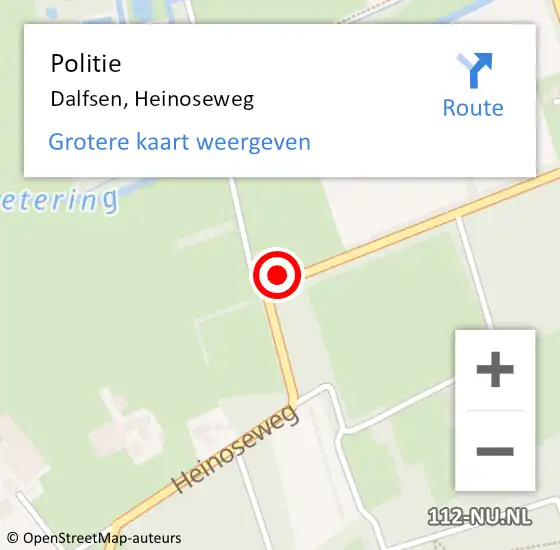 Locatie op kaart van de 112 melding: Politie Dalfsen, Heinoseweg op 12 maart 2019 13:33