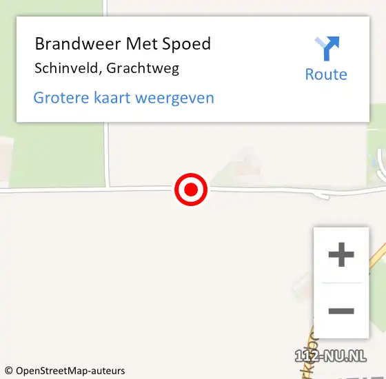 Locatie op kaart van de 112 melding: Brandweer Met Spoed Naar Schinveld, Grachtweg op 12 maart 2019 14:13